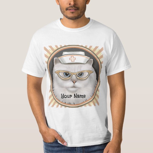 Camiseta Gata Persa Enfermera  (Anverso)