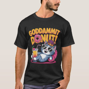 Camiseta Gata Princesa Relajada Con Gafas de Sol Cóctel God