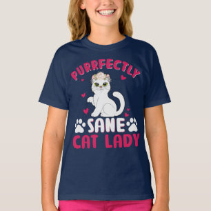 Camiseta gata puramente cuerdo señorita T-Shirt