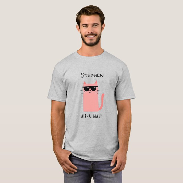 Camiseta Gata Rosa Con Gafas De Sol (Anverso completo)