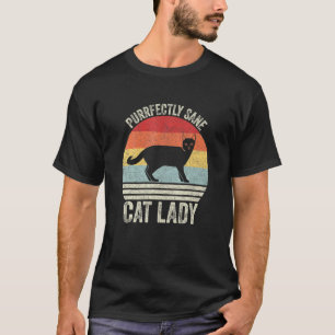 Camiseta Gata Señora Perfectamente Cuerdo Vintage Retro Gat