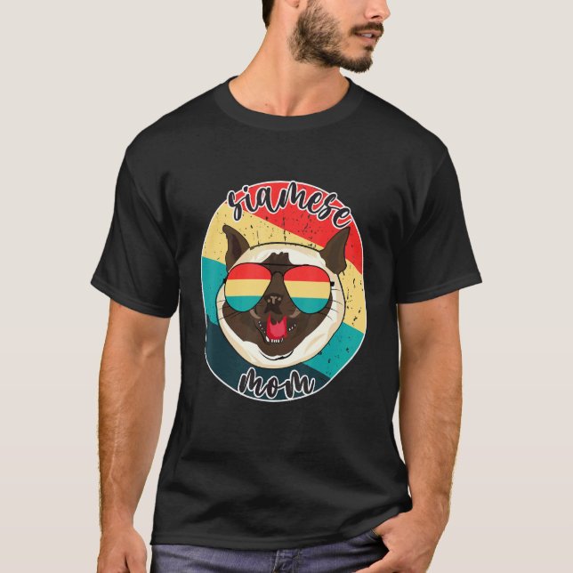 Camiseta Gata Siamesa Mamá Retro Vintage (Anverso)