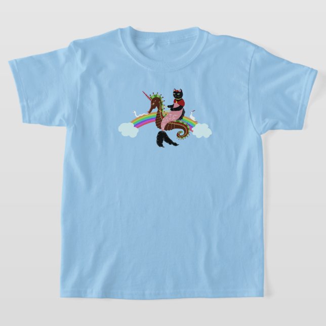 Camiseta Gata sirena Arcoíris y Unicornio (Distribución)