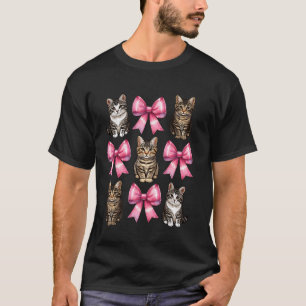 Camiseta Gata Tabby con Lazo Coquette Mamá Cinta Día de las