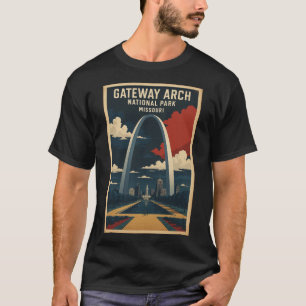 Camiseta Gateway Arch Parque Nacional USA Viaje de Vintage