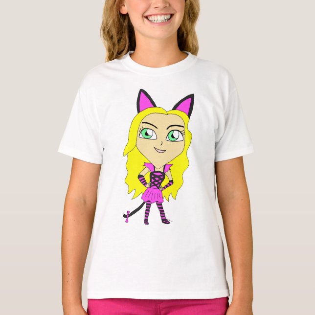 Camiseta gatita chibi (Anverso)