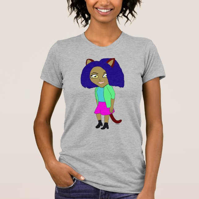 Camiseta gatita chibi  (Anverso)