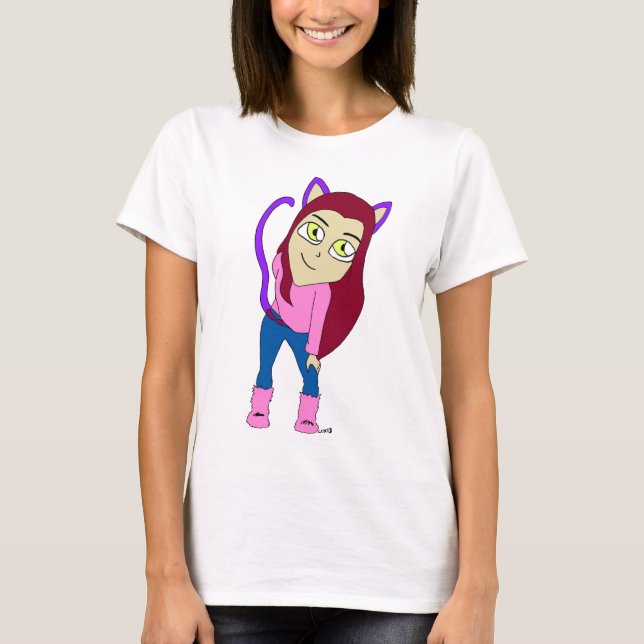 Camiseta gatita chibi     (Anverso)