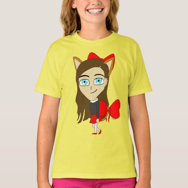 Camiseta gatita chibi (Anverso)
