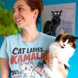 Camiseta gatita sin hijos para kamala harris 2024