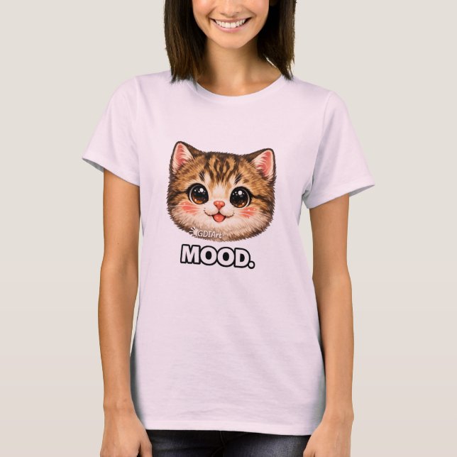 CAMISETA GATITO ADORABLE CON ESTADO DE ÁNIMO (Anverso)