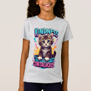 Camiseta Gatito Adorable Con Salpicaduras De Acuarela Brill