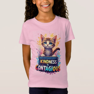 Camiseta Gatito Adorable Con Salpicaduras De Acuarela Brill