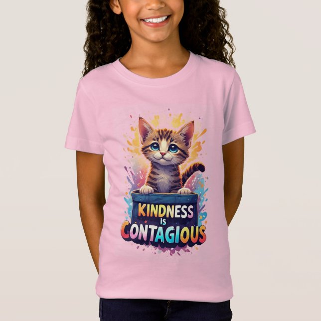 Camiseta Gatito Adorable Con Salpicaduras De Acuarela Brill (Anverso)