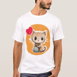 Camiseta Gatito adorable con su bola de hilo