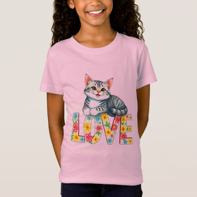 Camiseta Gatito Adorable Descansando Amor Diseño de Gato Li (Anverso)