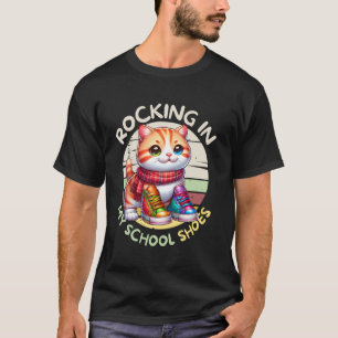 Camiseta Gatito Adorable Gato Vuelve Al Colegio Balanceándo