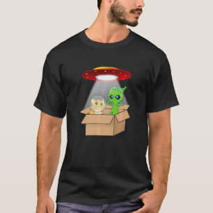 Camiseta Gatito Adorable Gato y Nave Espacial de Cartón Ali