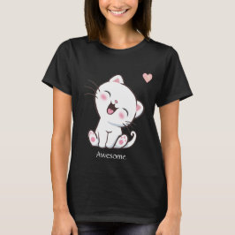 Camiseta Gatito Adorable y Corazón