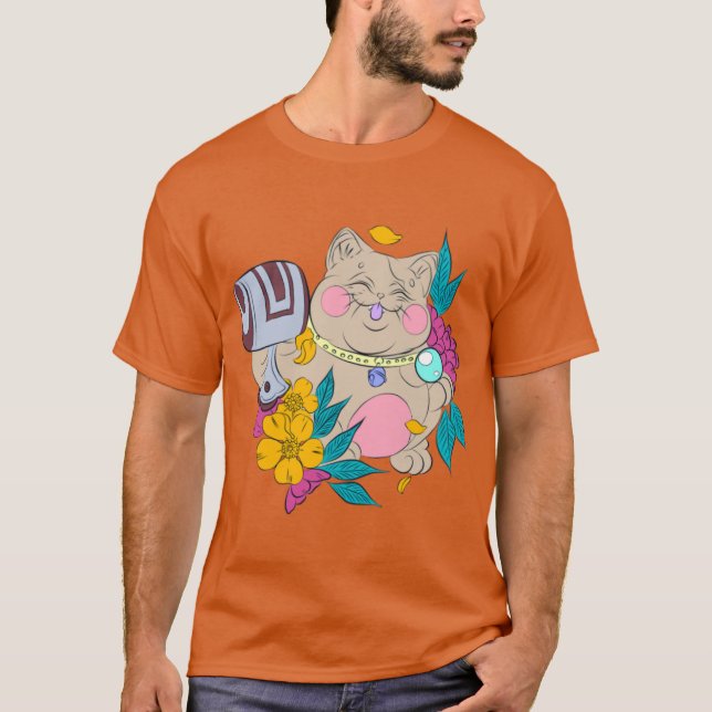 Camiseta gatito afortunado (Anverso)