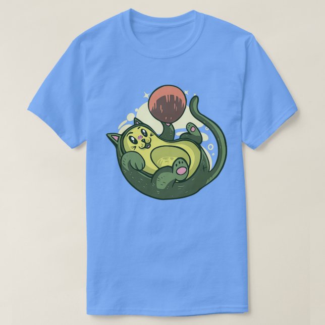Camiseta Gatito aguacate jugando (Diseño del anverso)