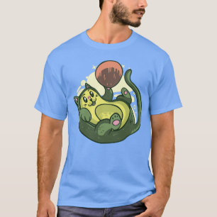 Camiseta Gatito aguacate jugando