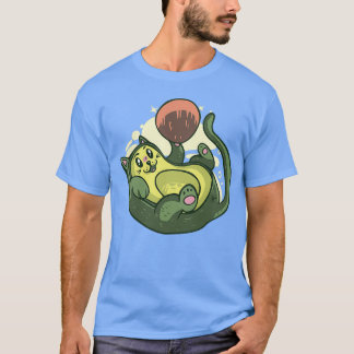 Camiseta Gatito aguacate jugando