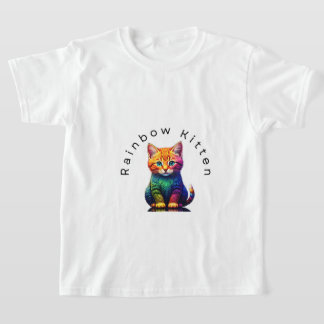 Camiseta Gatito arcoiris