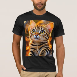 Camiseta Gatito Atigrado Dorado Adorable – Ilustración de G