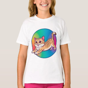 Camiseta Gatito Atigrado Naranja Juguetón