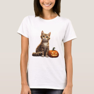 Camiseta Gatito atigrado tema de otoño de Halloween 🎃