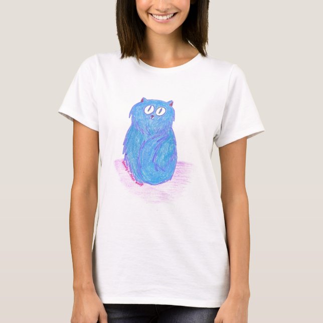 Camiseta Gatito Azul (Anverso)