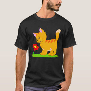 Camiseta Gatito bebé con flor Gatito pequeño gato niño