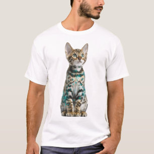 Camiseta Gatito Bengal Macho Manchado Esmeralda
