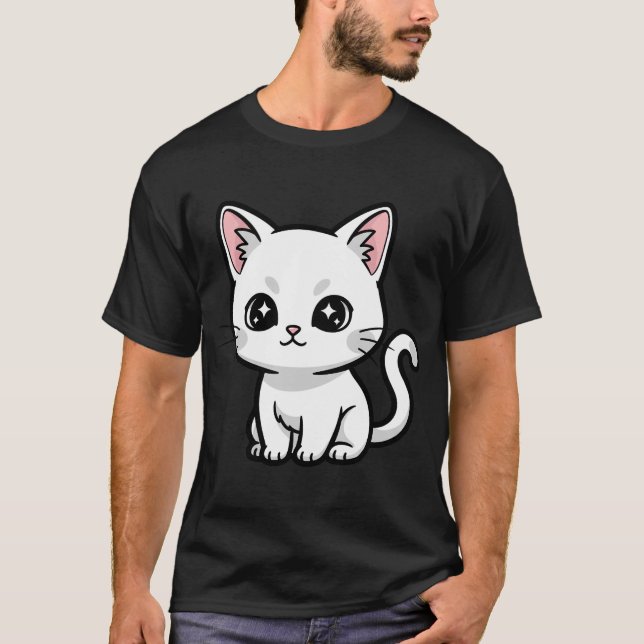 Camiseta Gatito Blanco Dulce (Anverso)