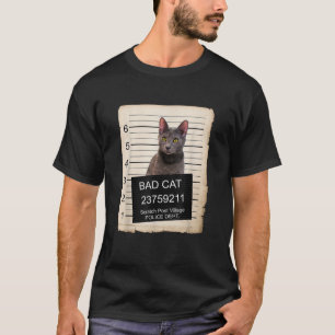 Camiseta Gatito Blue Ruso foto policial gato malo 