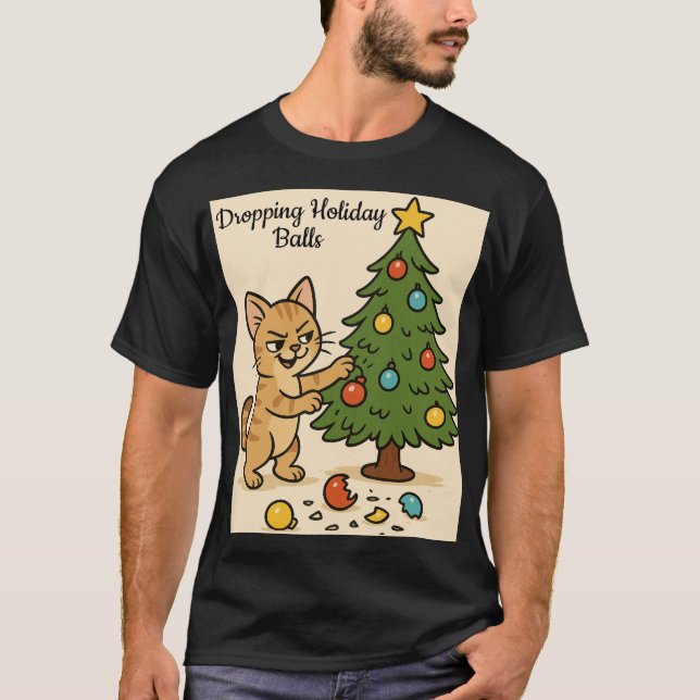 Camiseta Gatito Burlón Caos de Navidad2 (Anverso)