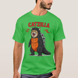 Camiseta Gatito Catzilla Arte Japonés Regalos Divertidos Pa