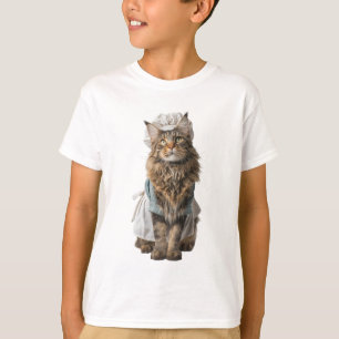 Camiseta Gatito Chef Adorable Esponjoso Lleno de Pelusa Niñ
