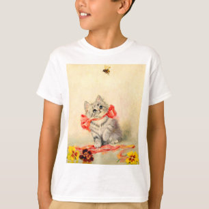 Camiseta Gatito con cinta roja