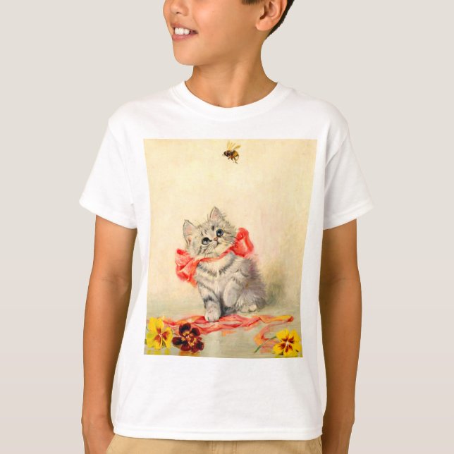 Camiseta Gatito con cinta roja (Anverso)
