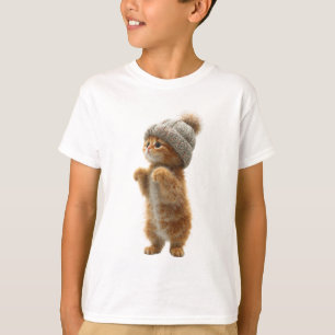 Camiseta Gatito con gorro de lana niños