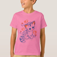 Gatito con los corazones y los remolinos