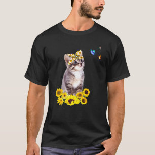 Camiseta Gatito Con Mariposa De Aceite De Girasol Con B
