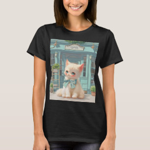 Camiseta Gatito con sabor suave y azul en pastelería