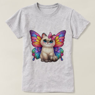 Camiseta Gatito con vibrante ala mariposa