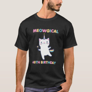 Camiseta Gatito Cumpleaños Meowgical 48H 48 Años Gato