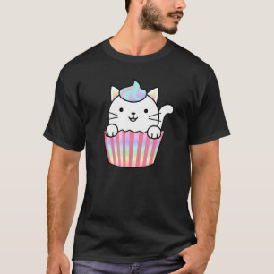 Camiseta Gatito Cupcake Mujeres Hombres Adultos Niños Gato