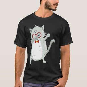 Camiseta Gatito Dab I Gato Gris con Gafas I Gatos Dabbing