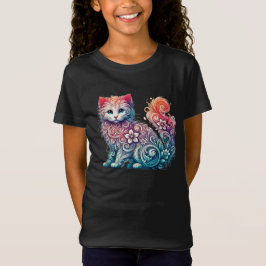 Camiseta Gatito de acuarela caprichosa
